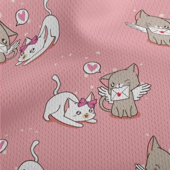 Love And Play Cat Couple Athletic Mesh Flat Back