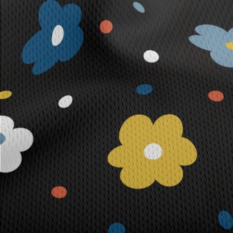 Colorful Polka Dot Flowers Athletic Mesh Flat Back