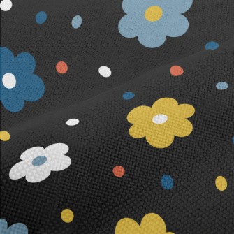 Colorful Polka Dot Flowers Performance Linen