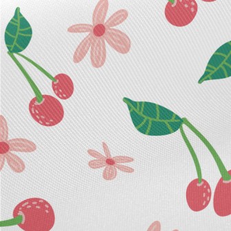 Cute Cherry Flowers Twill