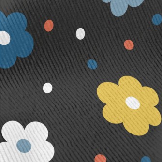 Colorful Polka Dot Flowers Standard Corduroy