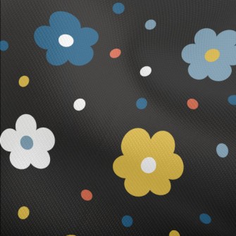 Colorful Polka Dot Flowers Dobby