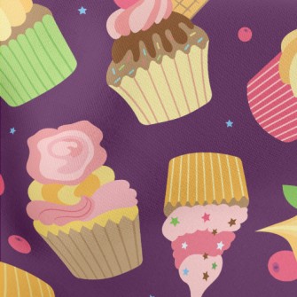 Creative Colorful Cup Cakes Stretch Ponte