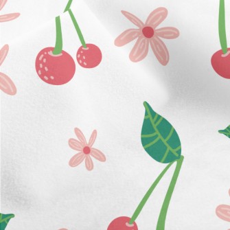 Cute Cherry Flowers Micro Fleece