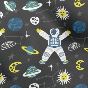 Space Planet Astronaut Micro Fleece