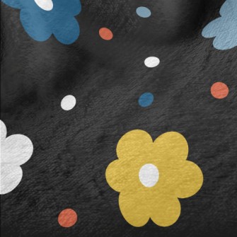 Colorful Polka Dot Flowers Minky