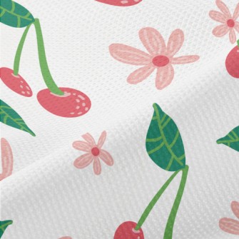 Cute Cherry Flowers Piqué