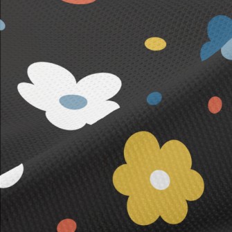 Colorful Polka Dot Flowers Piqué
