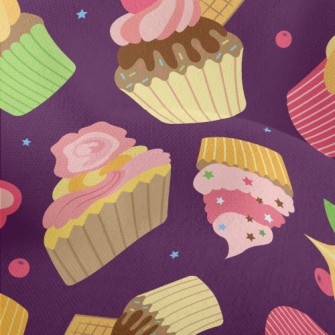 Creative Colorful Cup Cakes Lightweight Performance Linen