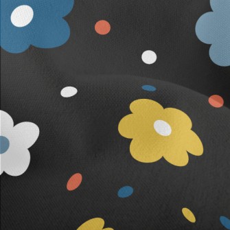 Colorful Polka Dot Flowers Lightweight Performance Linen