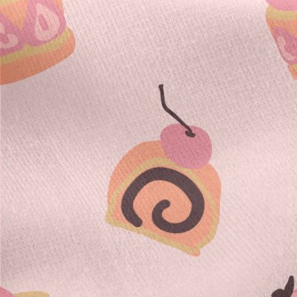 Cherry Roll Strawberry Cake Jersey Backed Fleece
