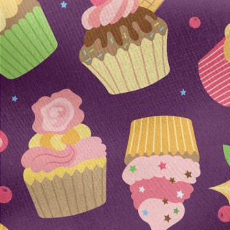Creative Colorful Cup Cakes Jersey Backed Fleece