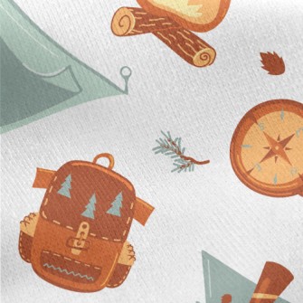 Camping Tent Fire Jersey Backed Fleece