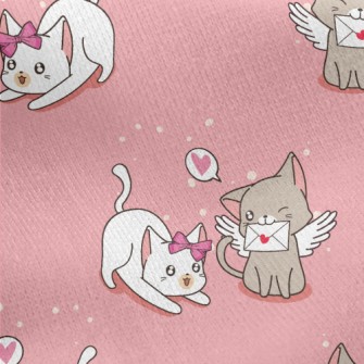 Love And Play Cat Couple Jersey Backed Fleece