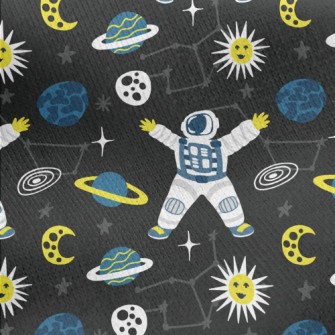 Space Planet Astronaut Jersey Backed Fleece