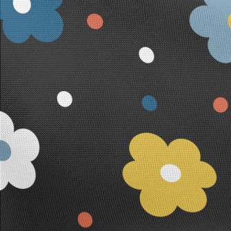 Colorful Polka Dot Flowers Pongee