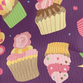 Creative Colorful Cup Cakes Stretch Jersey