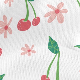 Cute Cherry Flowers Stretch Jersey