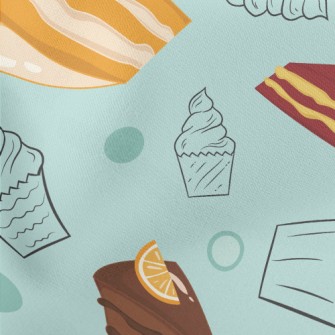 Strawberry Chocolate Cake Lightweight Cotton Poplin