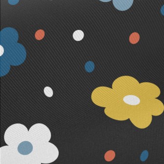 Colorful Polka Dot Flowers Midweight Cotton Poplin