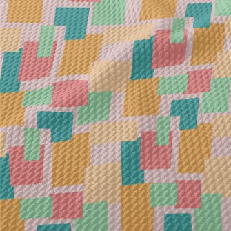 Square Color Block Geometric F Birdseye Piqué
