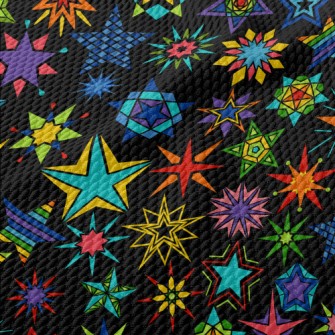 Various Star Designs Birdseye Piqué