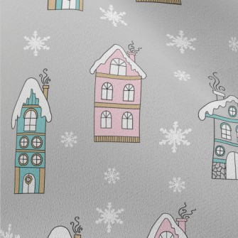 English Cottage In The Snow Chiffon