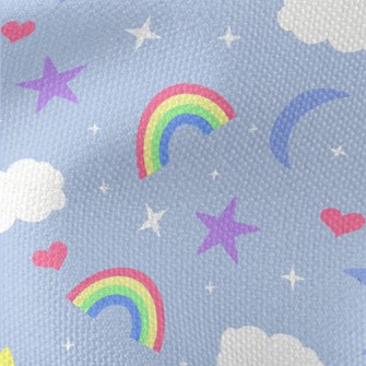Shining Stars Moon Clouds Waterproof Canvas