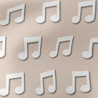 Simple White Musical Note Waterproof Canvas