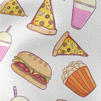 Cheese Pizza Popcorn Waterproof Canvas