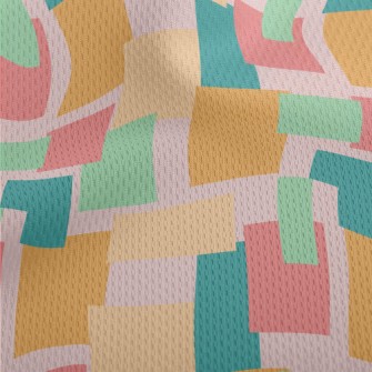 Square Color Block Geometric F Athletic Mesh Flat Back