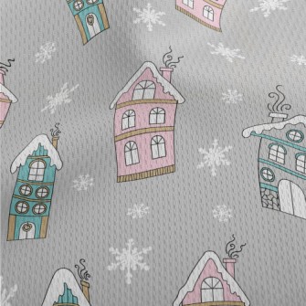 English Cottage In The Snow Athletic Mesh Flat Back