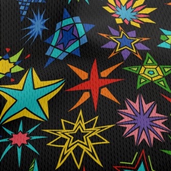 Various Star Designs Athletic Mesh Flat Back