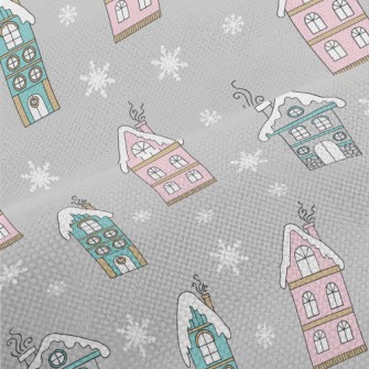 English Cottage In The Snow Performance Linen
