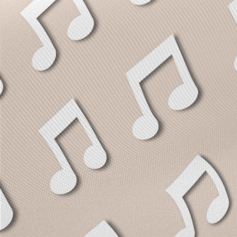 Simple White Musical Note Twill