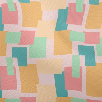Square Color Block Geometric F Dobby