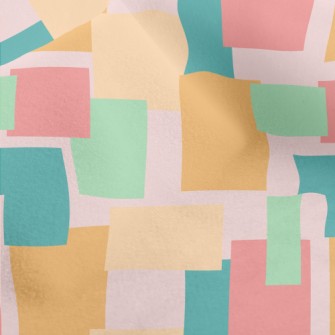 Square Color Block Geometric F Micro Fleece
