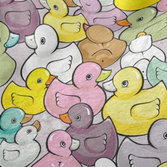 Dense Colorful Ducklings Minky