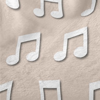 Simple White Musical Note Minky