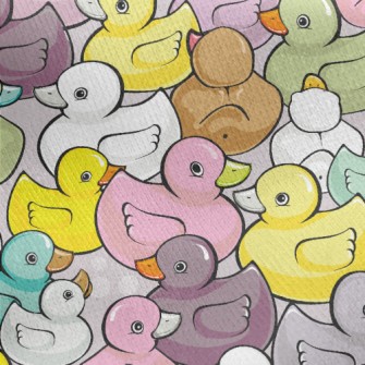 Dense Colorful Ducklings Jersey Backed Fleece