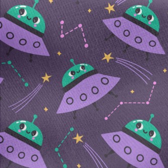 Cute Eyes UFO Jersey Backed Fleece
