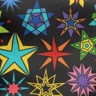 Various Star Designs Jersey Backed Fleece