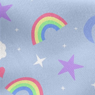 Shining Stars Moon Clouds Jersey Backed Fleece