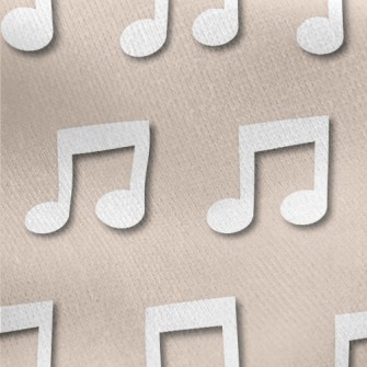 Simple White Musical Note Jersey Backed Fleece