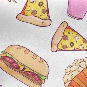 Cheese Pizza Popcorn Jersey Backed Fleece