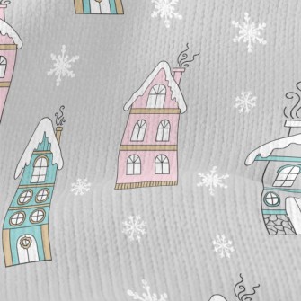 English Cottage In The Snow Stretch Jersey