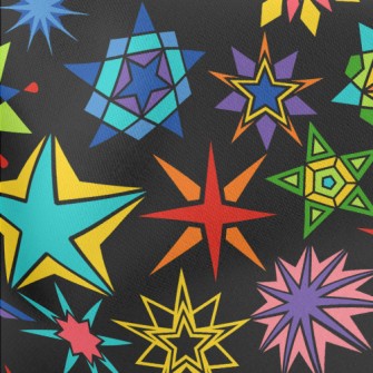Various Star Designs Lightweight Cotton Poplin