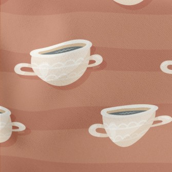 Warm And Delicious Coffee Lightweight Cotton Poplin