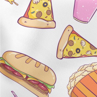 Cheese Pizza Popcorn Lightweight Cotton Poplin