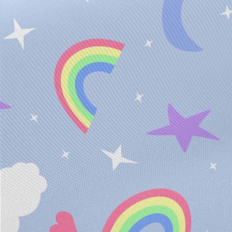 Shining Stars Moon Clouds Midweight Cotton Poplin